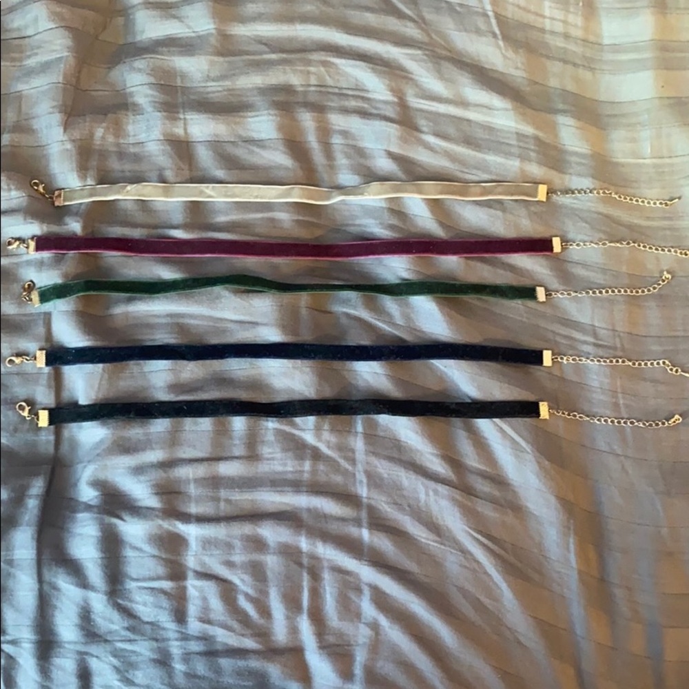 Velvet Chokers, set of 5